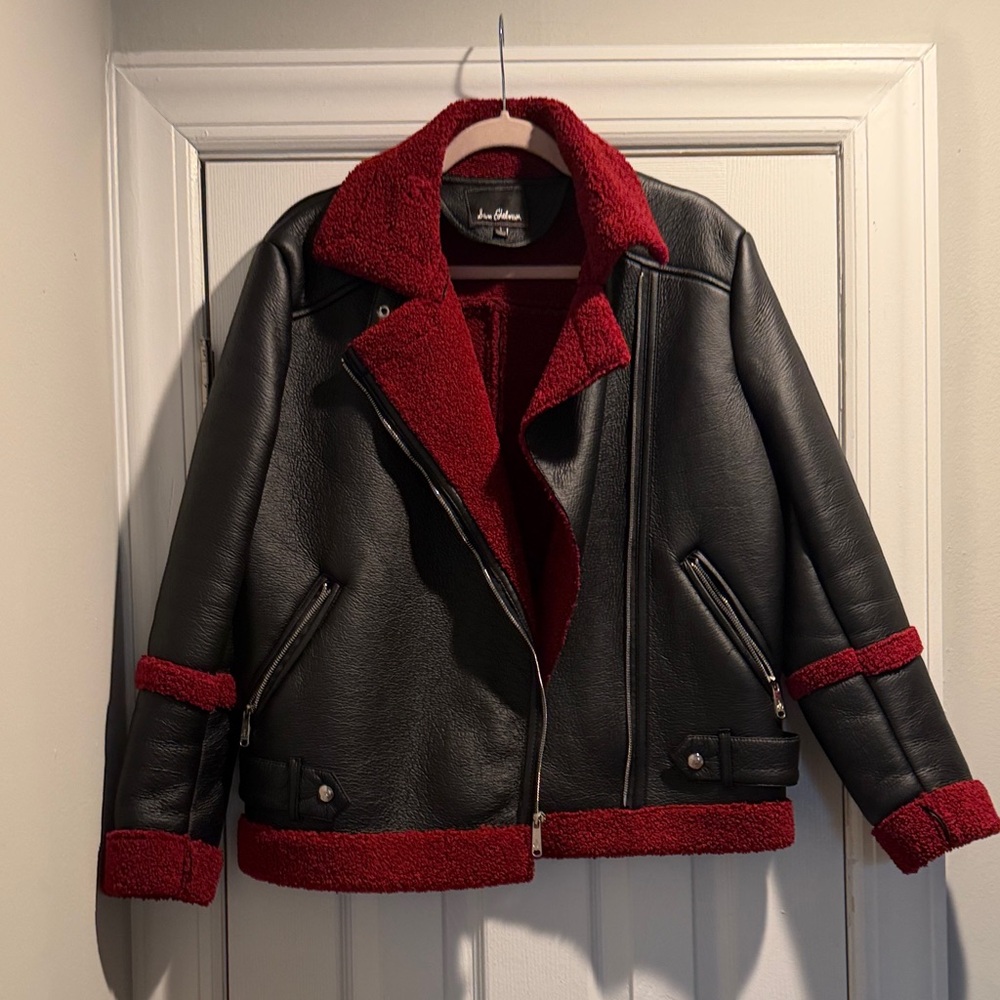 Sam Edelman Black and Red Leather Jacket